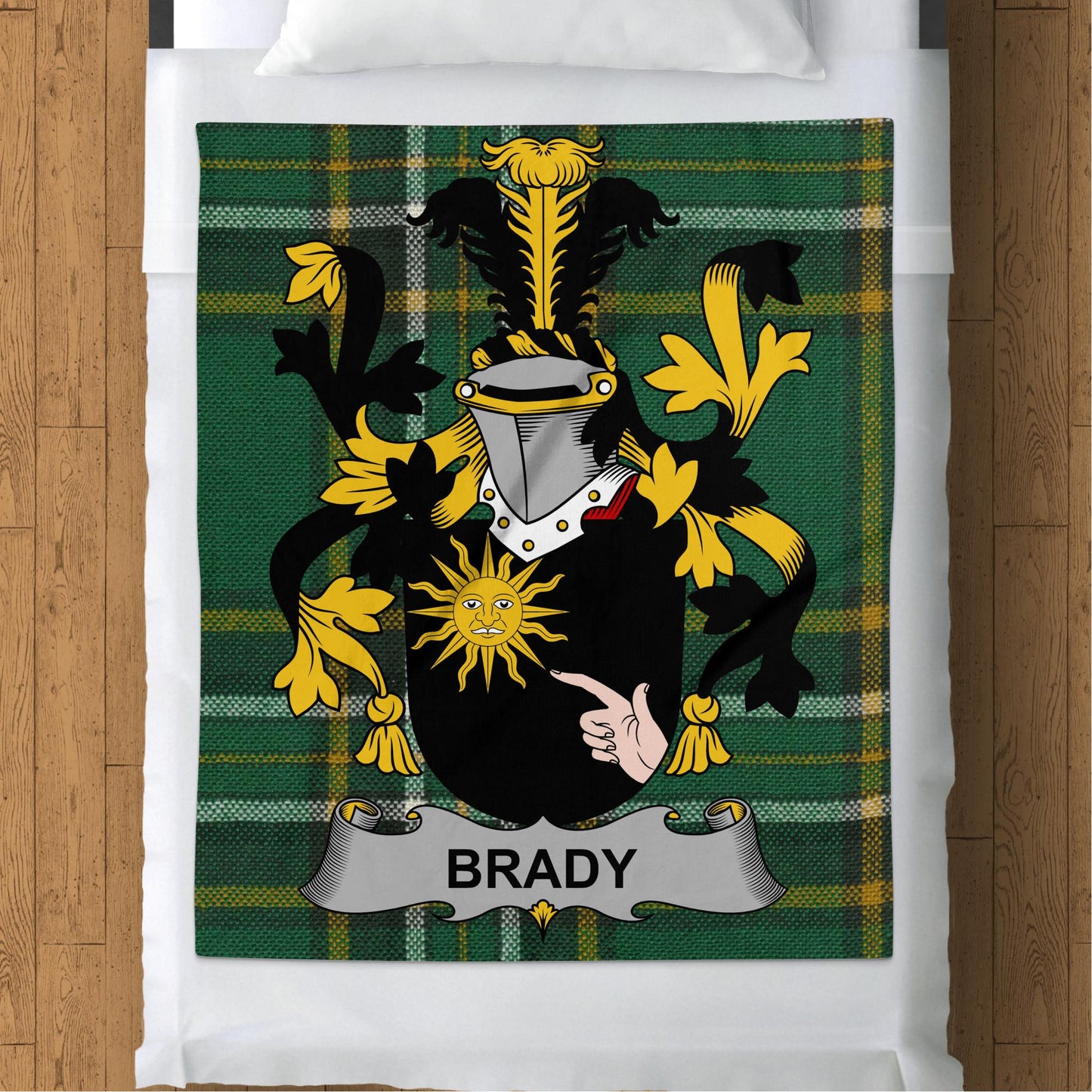 Brady Surname Irish Tartan Throw Blanket - Living Stone Gifts