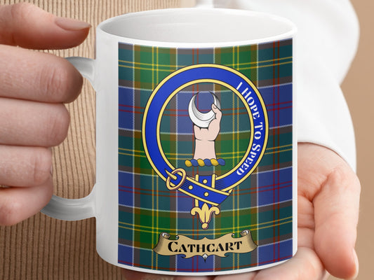 Clan Cathcart Scottish Tartan Crest Mug - Living Stone Gifts