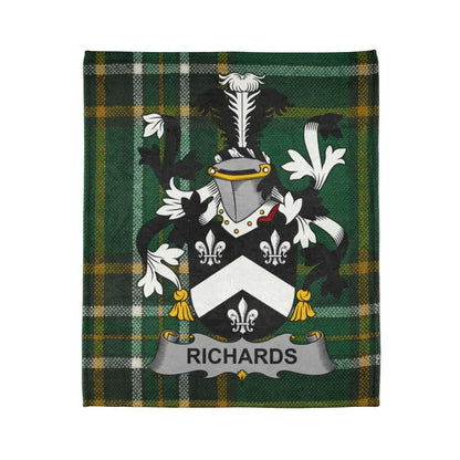 Richards Family Crest Green Tartan Blanket product