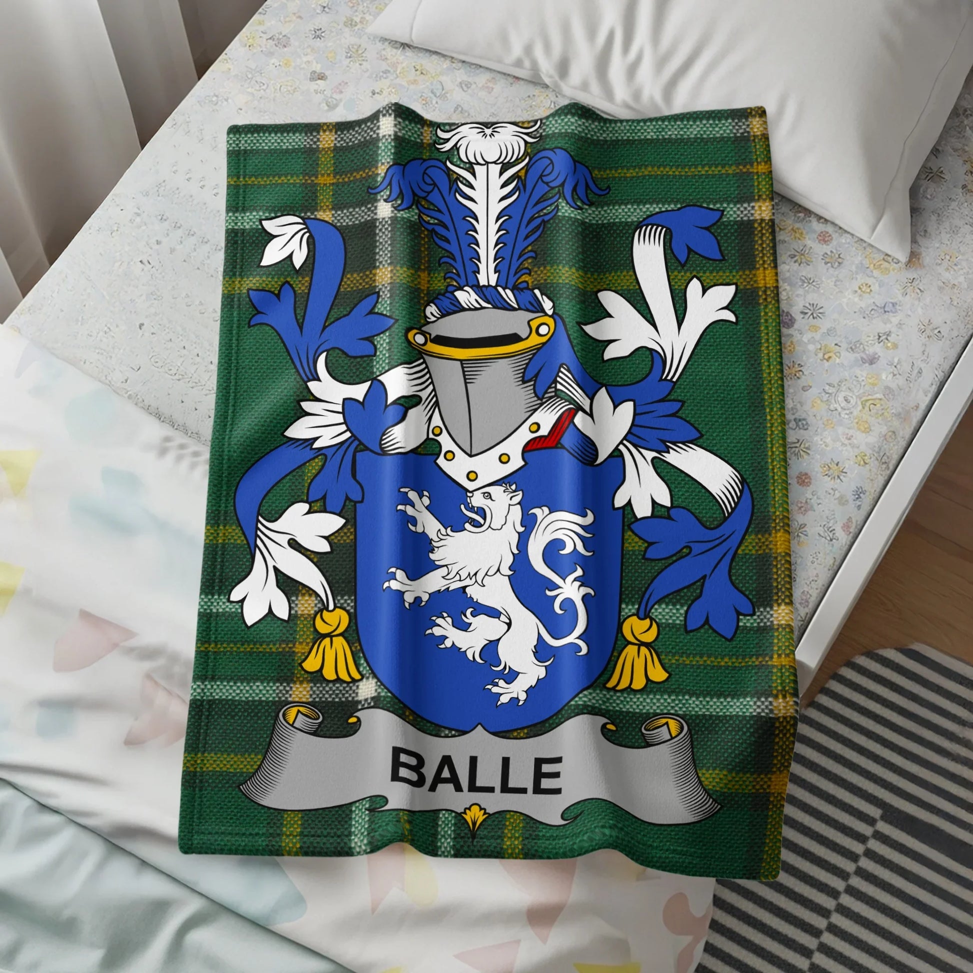 Balle Family Crest Tartan Blanket cozy crest product