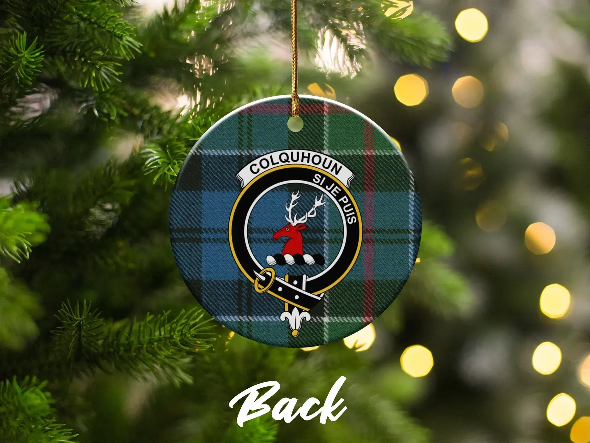 Scottish Tartan Christmas Tree Hanging Ornament product