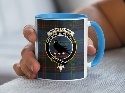 Rutherford Scottish Clan Crest Tartan Mug - Living Stone Gifts