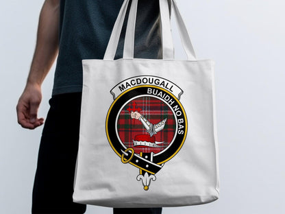 MacDougall Clan Crest Tartan Tote Bags - Celtic Ancestry Gifts