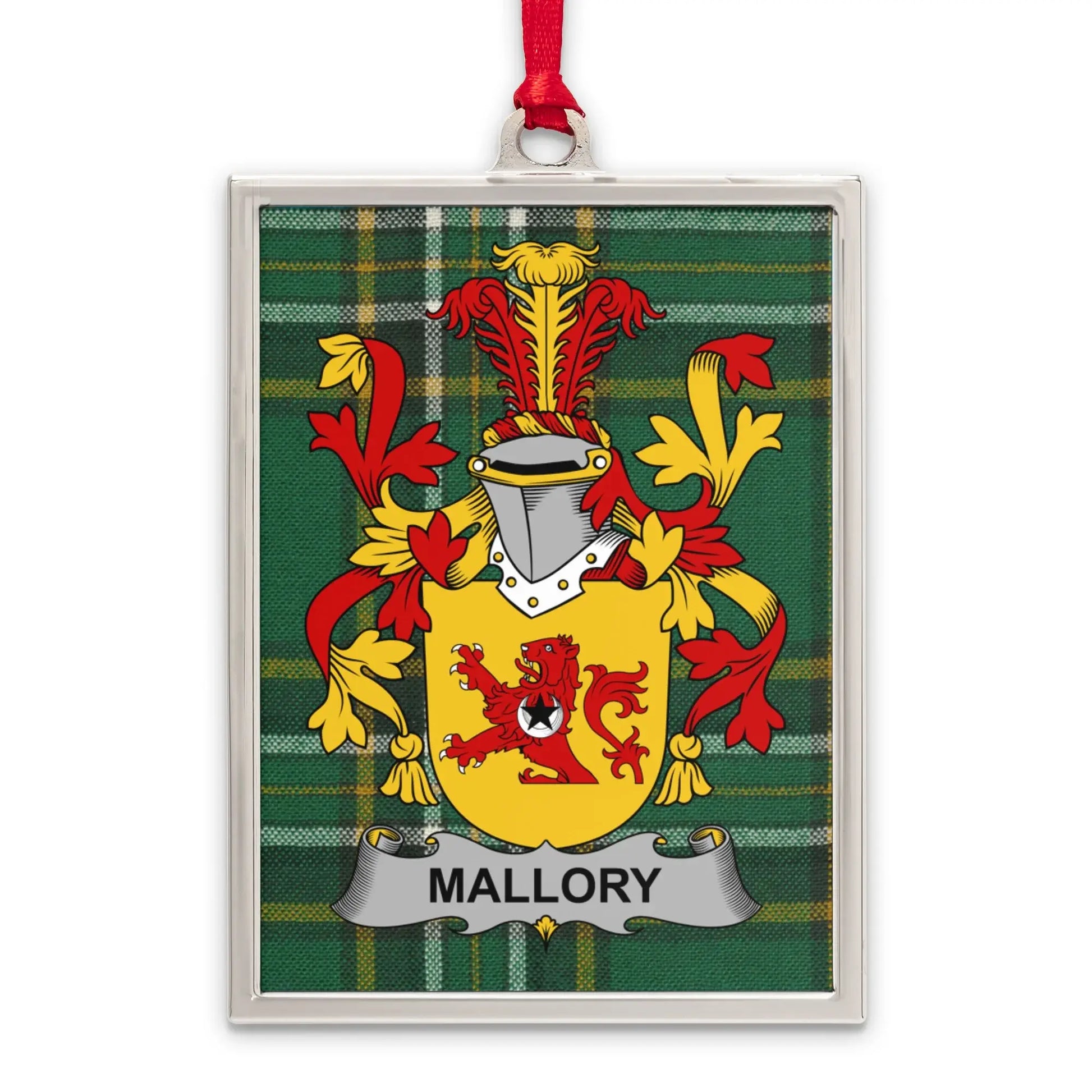 Mallory Family Crest Plaid Custom Ornament product type