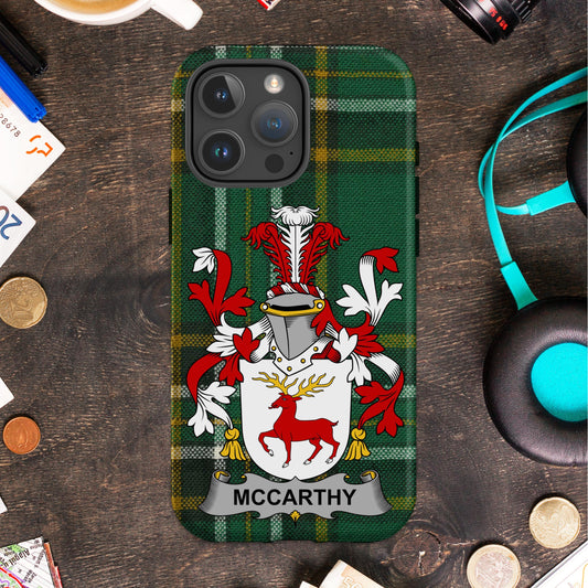 McCarthy Irish Surname Family Crest Cell phone cover - Celtic Ancestry Gifts