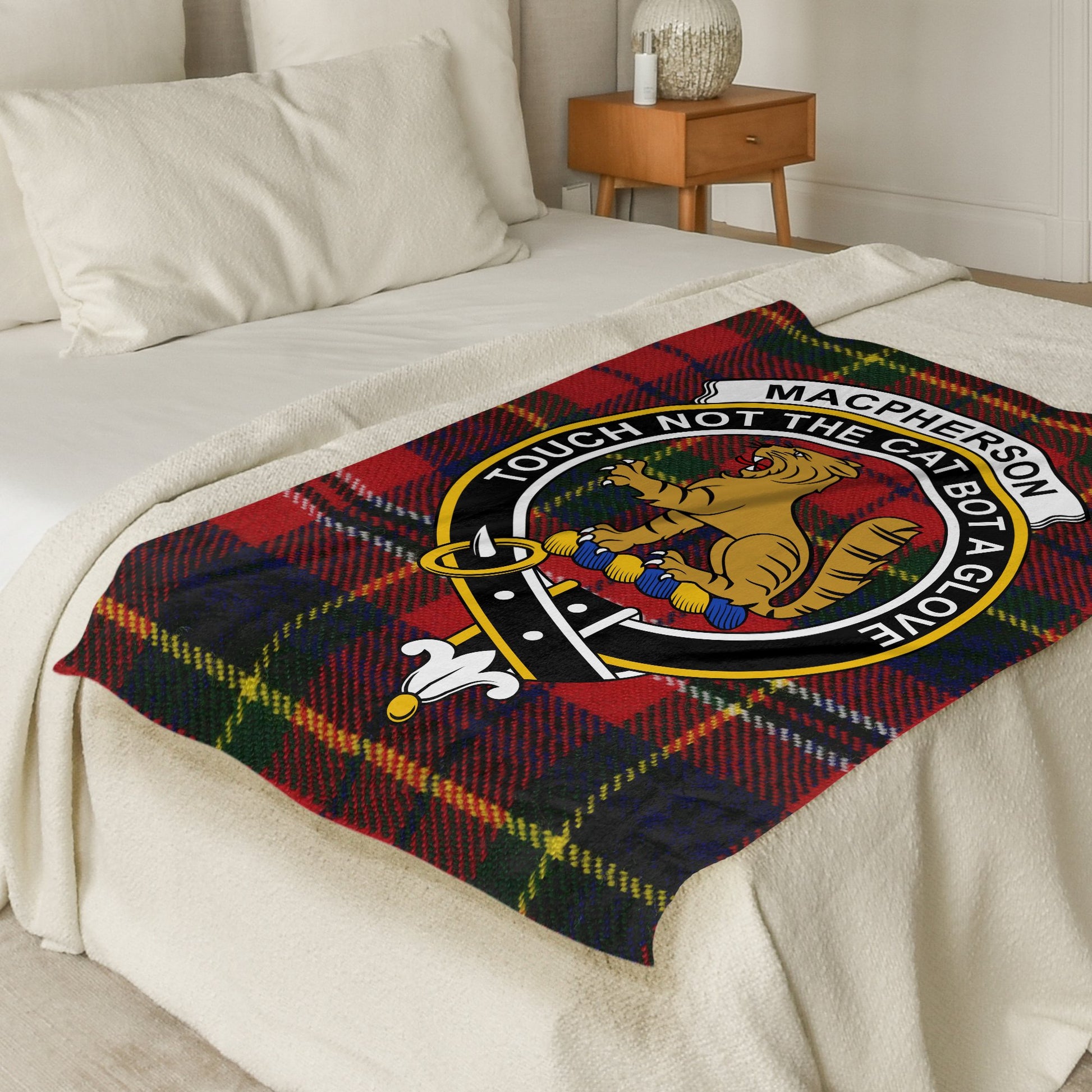 Scottish Clan MacPherson Tartan Throw Blanket - Living Stone Gifts