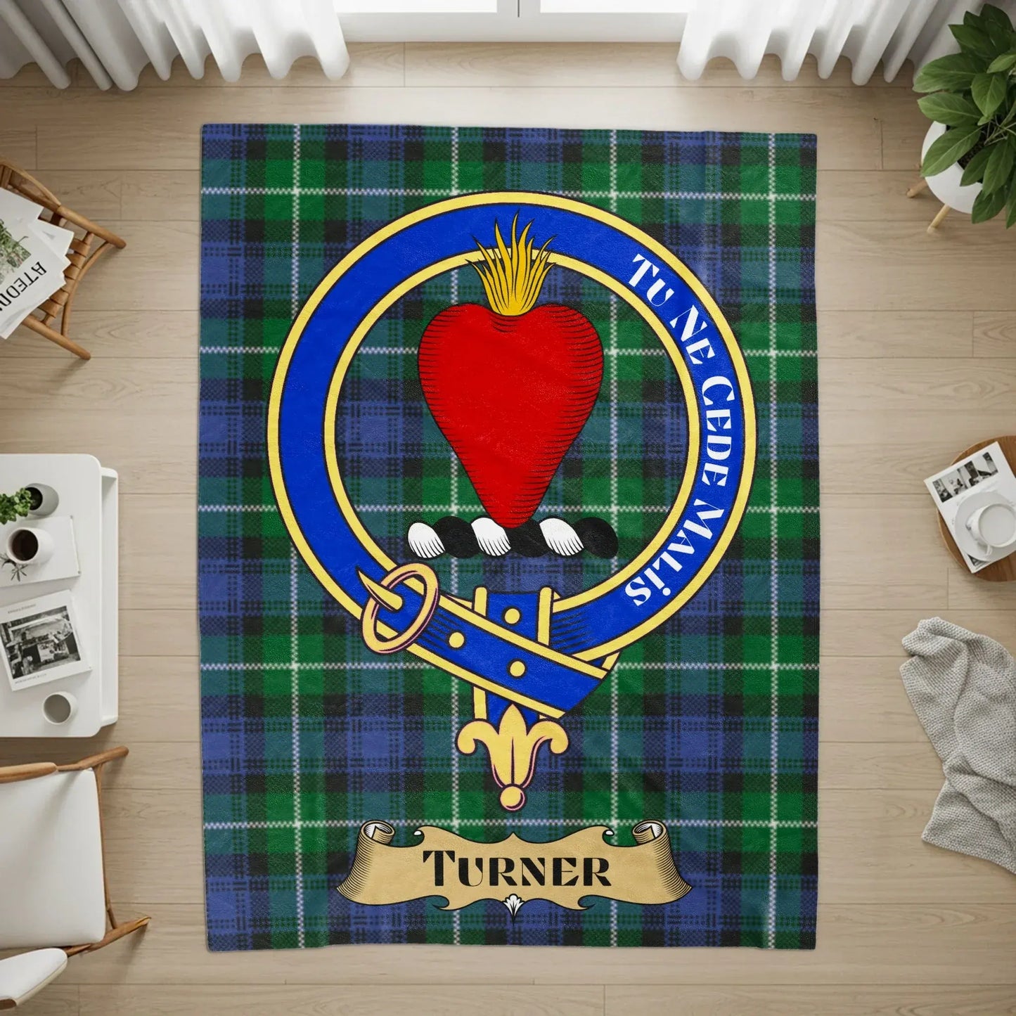 Clan Turner Family Crest Plaid Scottish Rug product