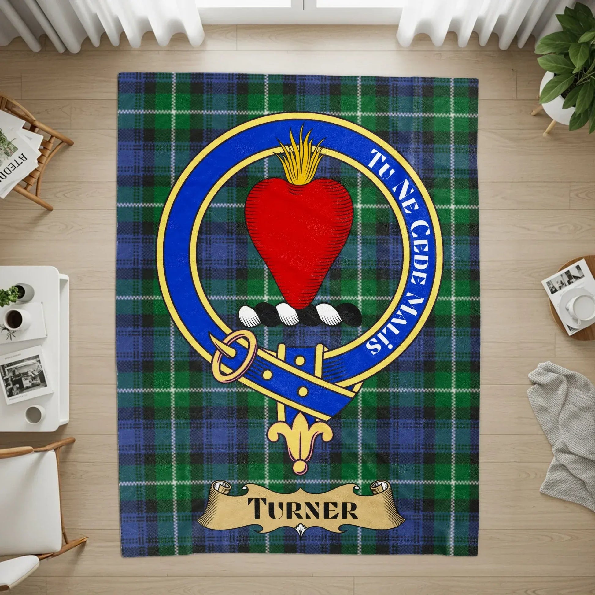 Clan Turner Family Crest Plaid Scottish Rug product