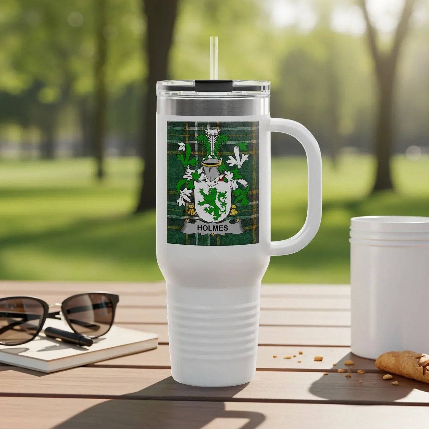 Personalized Green Crest Tumbler Travel Mug HOLMES product