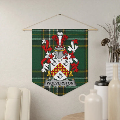 Custom Wolverston Coat of Arms Tartan Wall Banner product