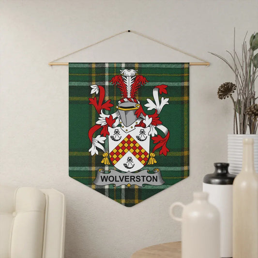 Custom Wolverston Coat of Arms Tartan Wall Banner product