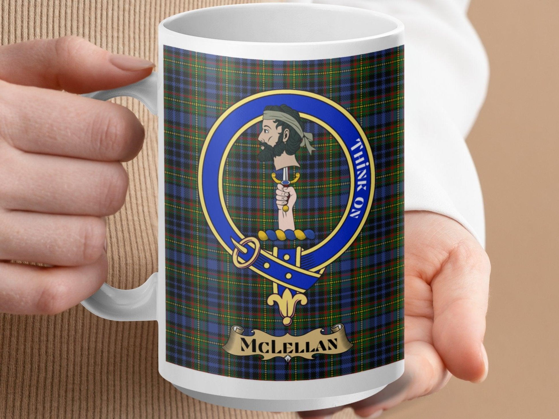 McLellan Clan Tartan Badge Scottish Heritage Mug - Living Stone Gifts