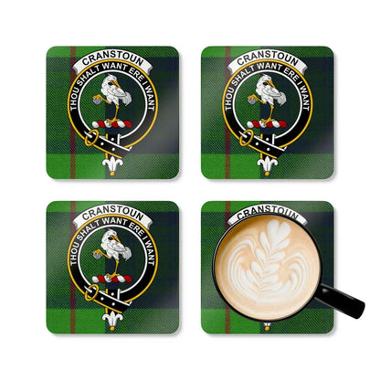 Cranstoun Clan Crest Tartan Print Coaster Set product type