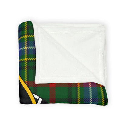 Bisset Clan Crest Tartan Scottish Throw Blanket