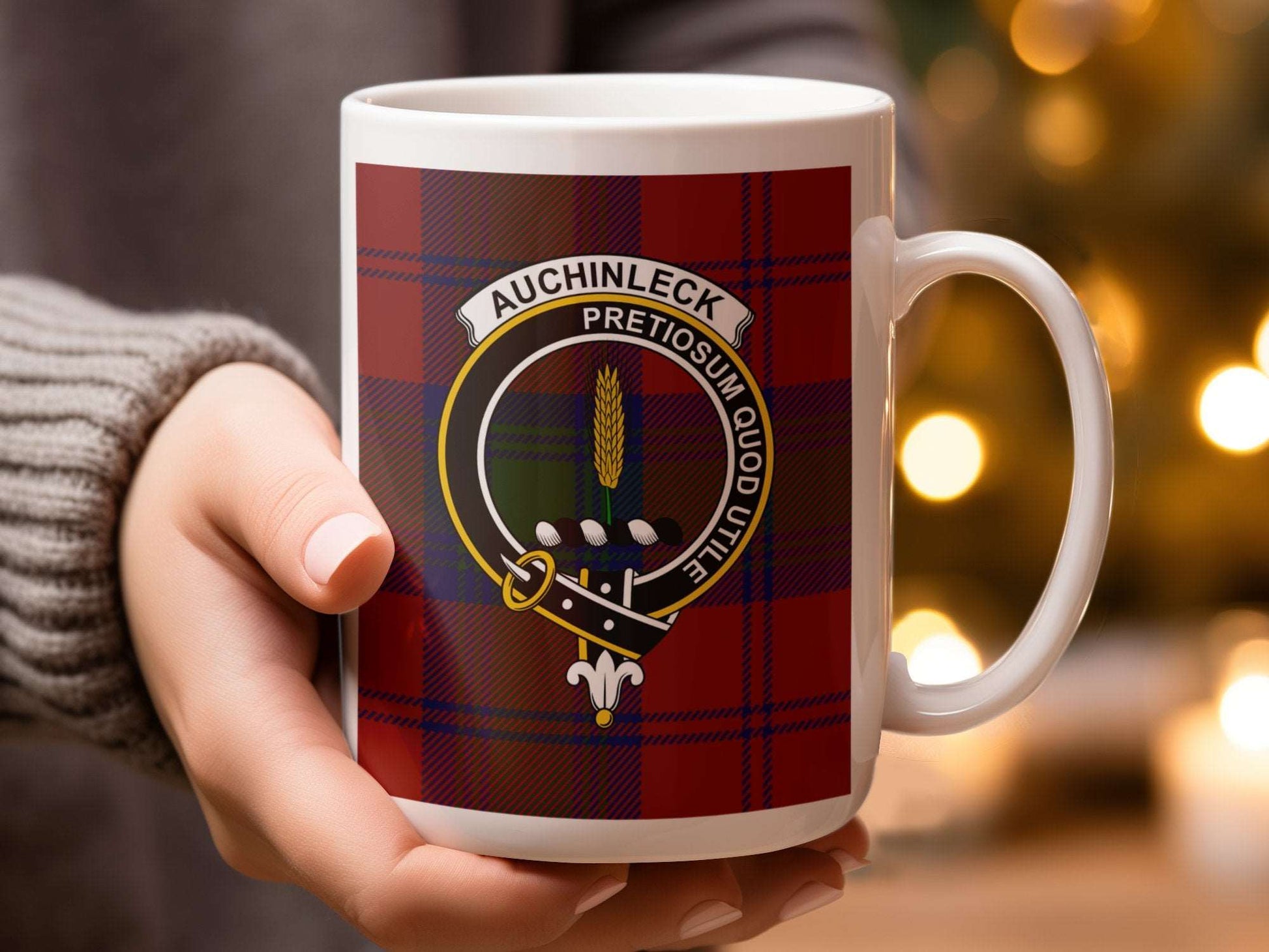 Auchinleck Family Tartan Crest Design Decorative Mug - Living Stone Gifts