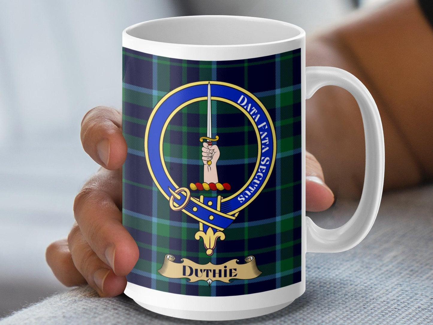 Scottish Duthie Clan Tartan Crest Coffee Mug - Living Stone Gifts