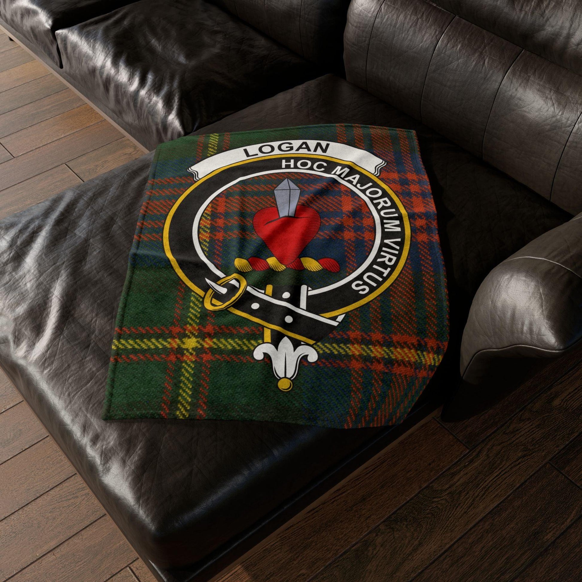 Logan Clan Tartan Blanket – Scottish Crest Throw, Soft & Cozy - Celtic Ancestry Gifts