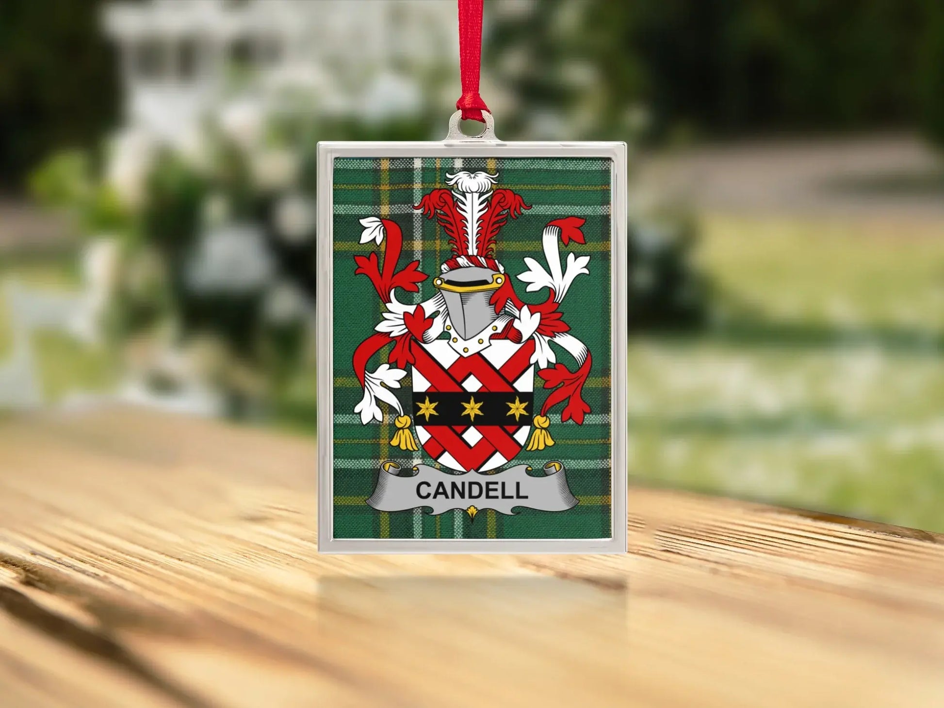 Elegant Customizable Green Crest Ornament product