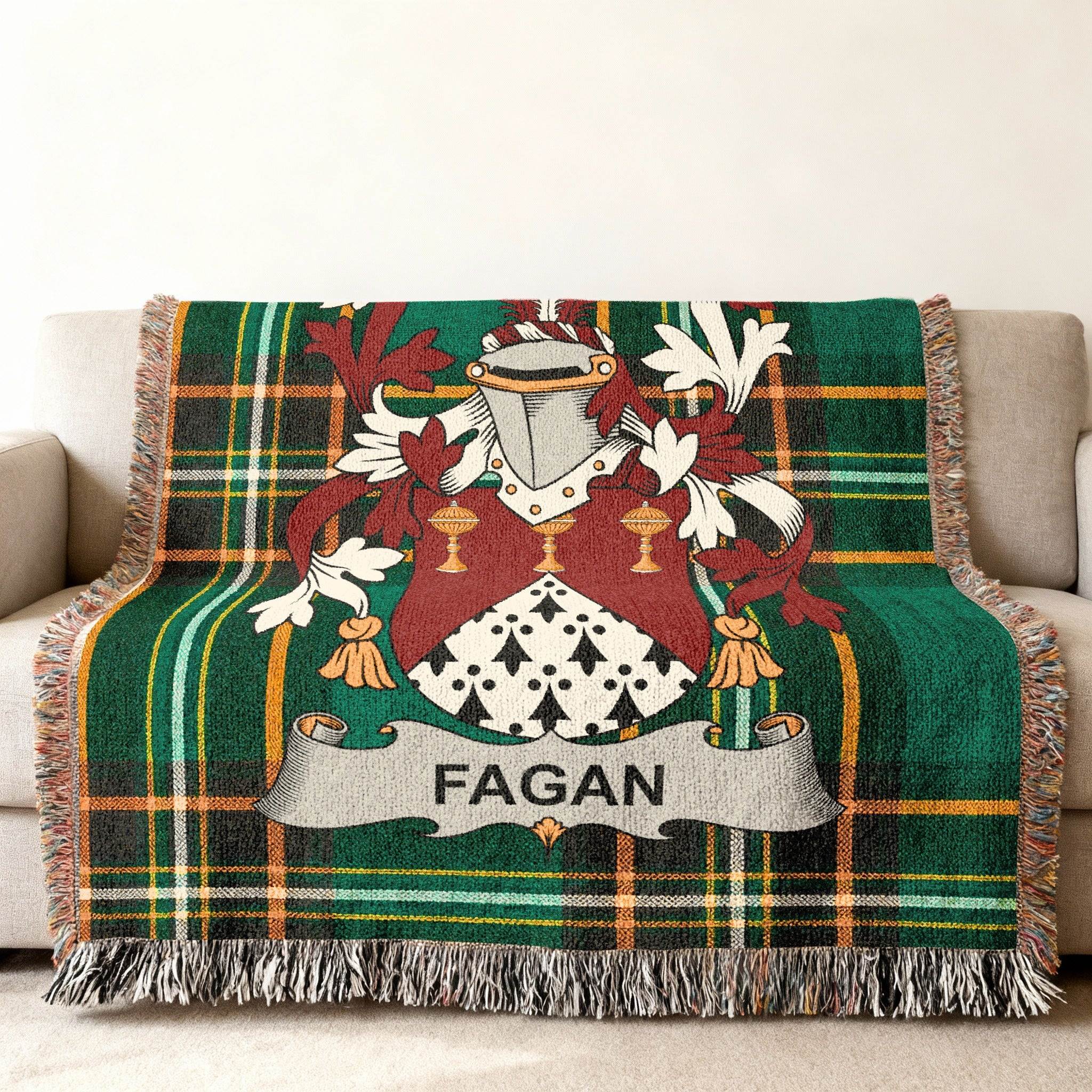 Fagan Family Crest Tartan Plaid Blanket product type