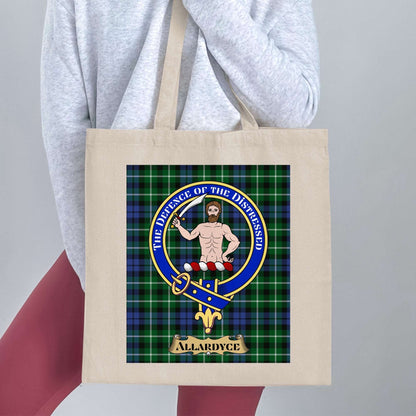 Allardyce Clan Crest Tartan Background Tote Bag - Living Stone Gifts