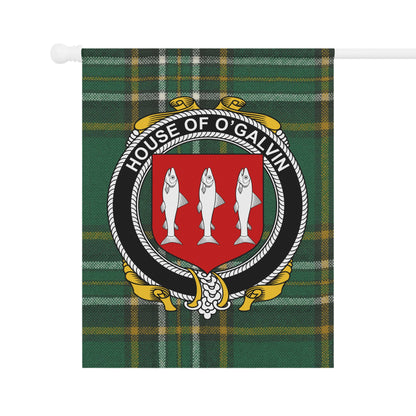 House of O'Galvin Tartan Plaid Crest Flag Product