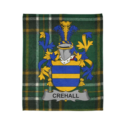 Crehall Family Crest with Tartan Background product