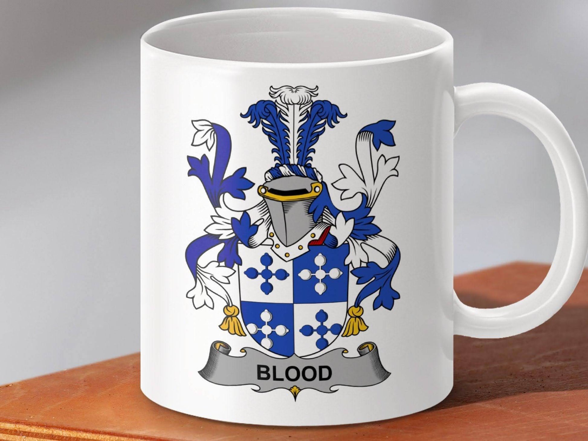 Blood Surname Irish Family Crest Mug - Celtic Ancestry Gifts