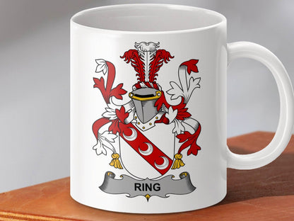 Ring Family Crest Coat Of Arms Mug - Celtic Ancestry Gifts