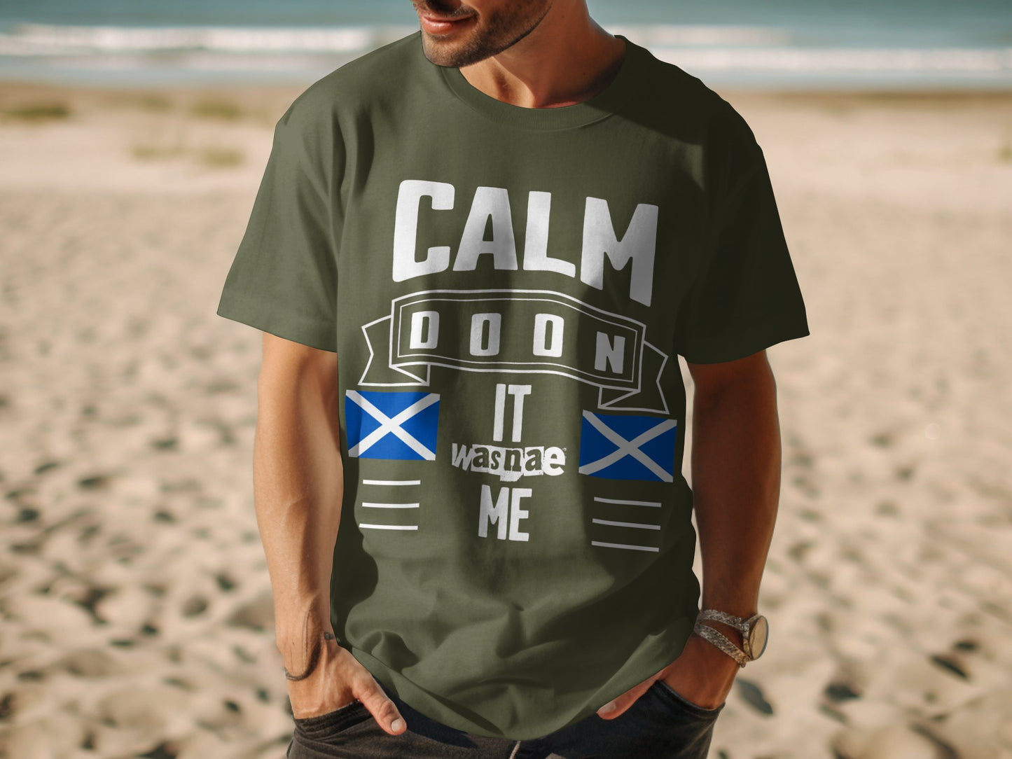 Calm Doon It Wasnae Me Scottish Flag T-Shirt - Living Stone Gifts