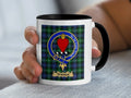 Turner tartan mug with a coloured accent handle and interior