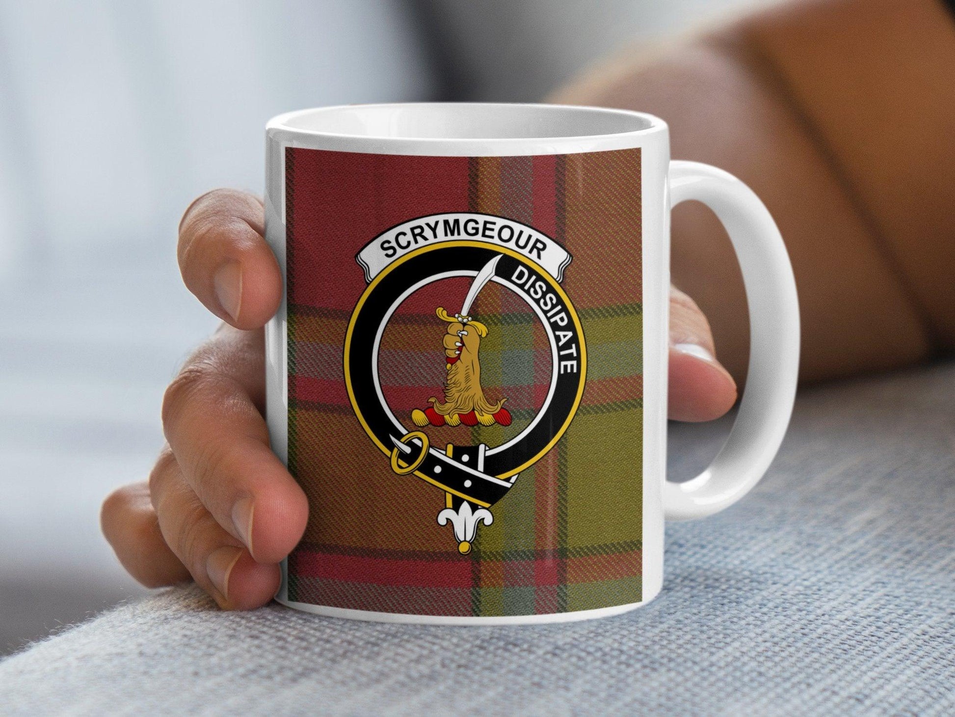 Scrymgeour Clan Crest Tartan Heritage Design Mug - Living Stone Gifts