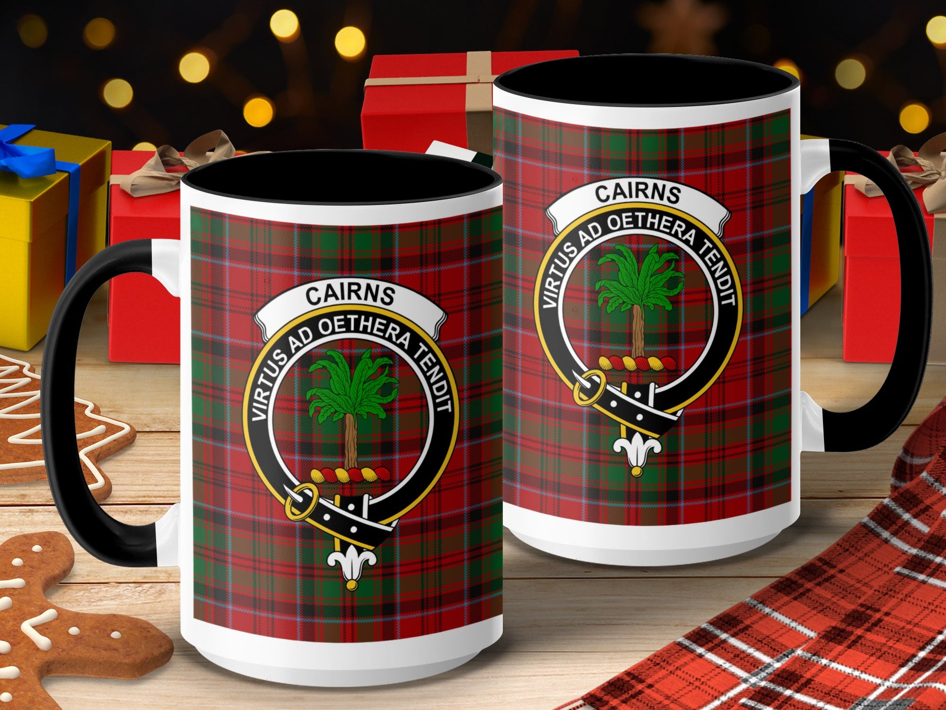 Cairns Scottish Tartan Clan Crest Design Mug - Living Stone Gifts