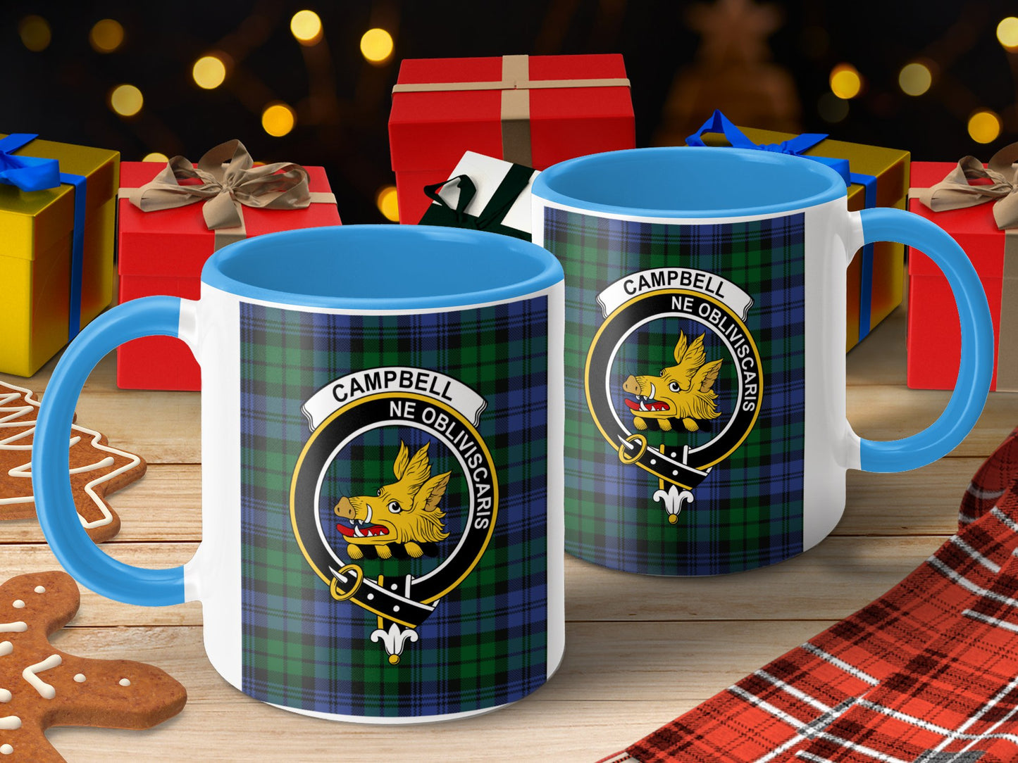 Clan Campbell Scottish Tartan Crest Emblem Mug - Living Stone Gifts