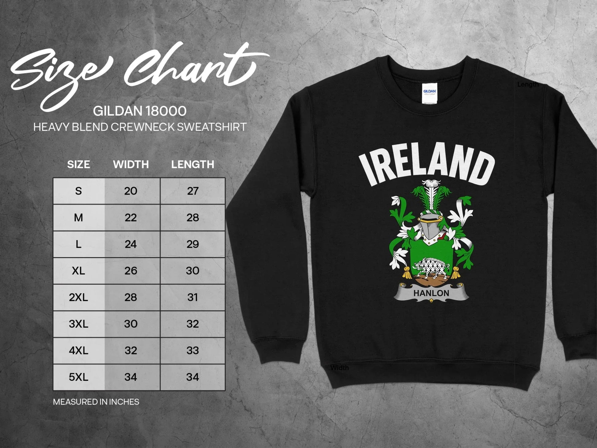 IRISH COAT OF ARMS SWEATSHIRT FOR HANLON PRODUCT TYPE