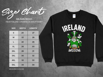 IRISH COAT OF ARMS SWEATSHIRT FOR HANLON PRODUCT TYPE