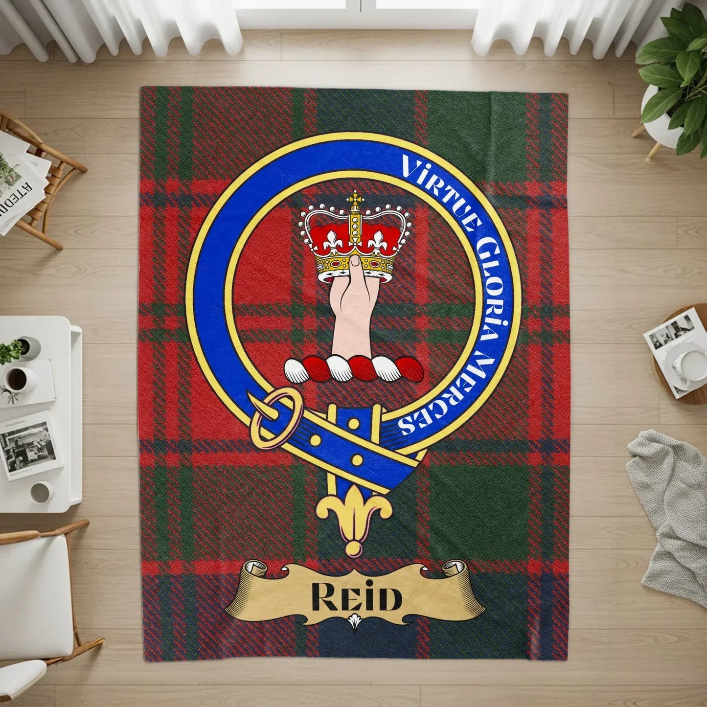 Scottish Pride Reid Tartan Clan Crest Rug product type
