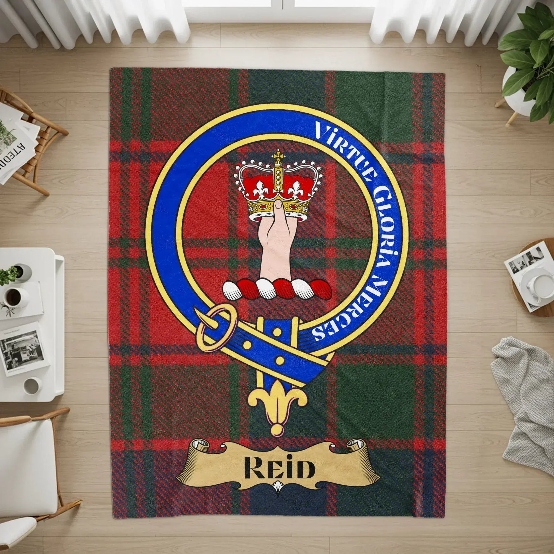 Scottish Pride Reid Tartan Clan Crest Rug product type