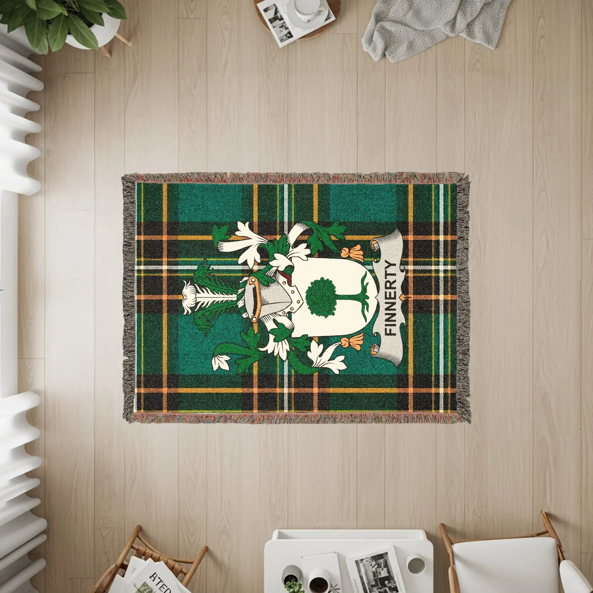 Finnerty Crest Green Plaid Tartan Wall Art product type