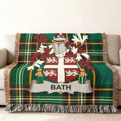 Bath Crest Green Plaid Fringe Blanket product type