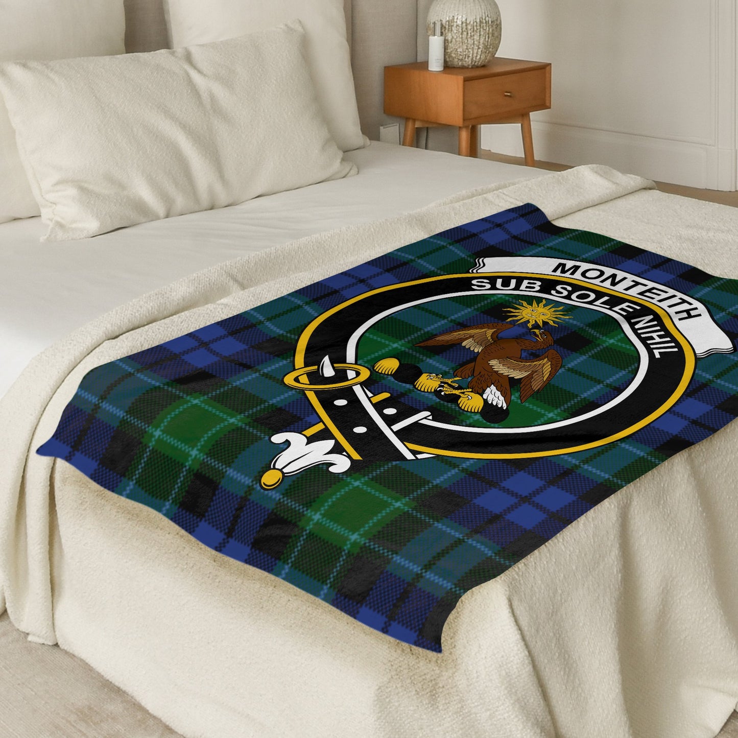 Scottish Clan Monteith Tartan Throw Blanket - Living Stone Gifts