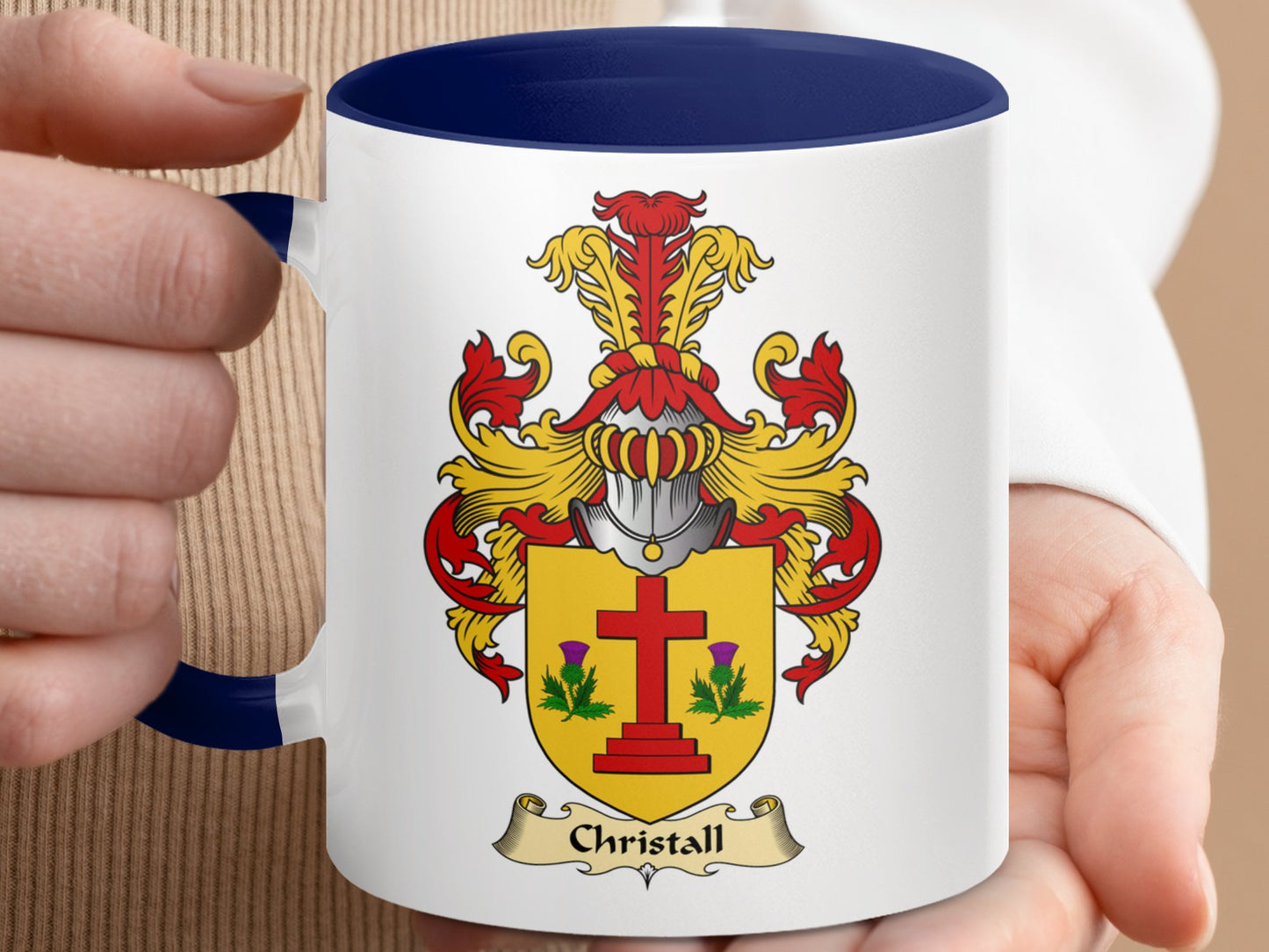 Christall Scottish Clan Coat of Arms Accent Coffee Mug - Living Stone Gifts