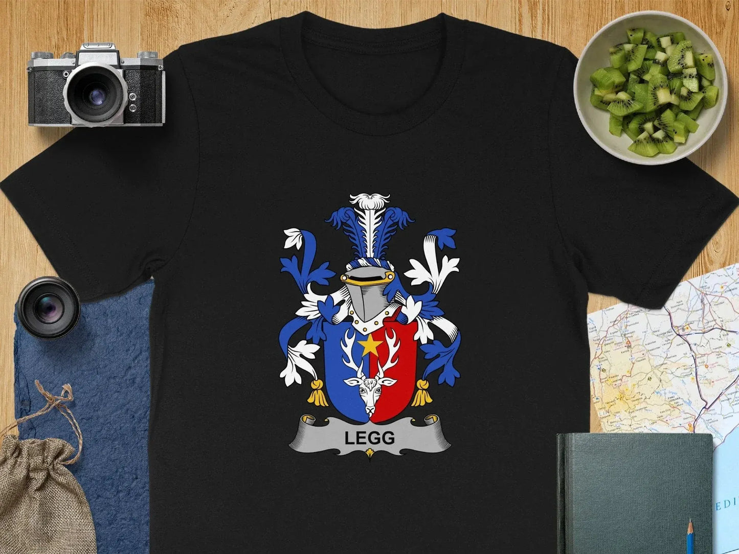 Legg Family Crest Coat of Arms Design T-Shirt product