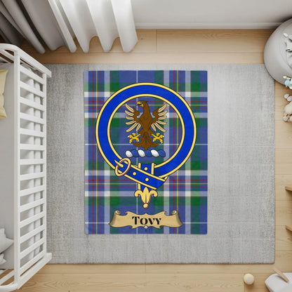 Tovy Eagle Crest with Tartan Pattern Custom Rug product