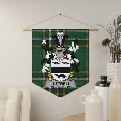 Luttrell Family Crest Plaid Personalized Wall Tapestry