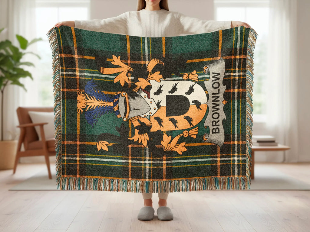 Brownlow Coat Arms Crest Tartan Plaid Throw product type