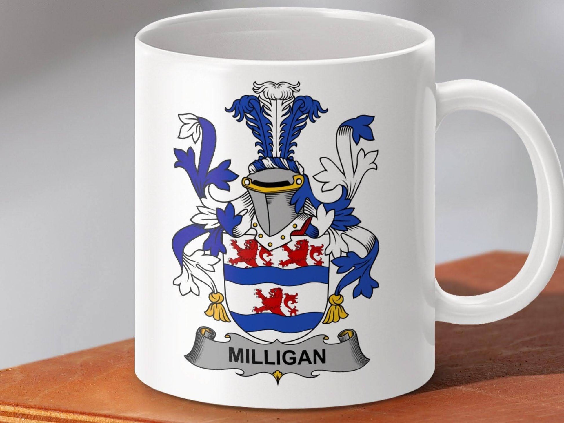 Milligan Surname Irish Family Crest Mug - Celtic Ancestry Gifts