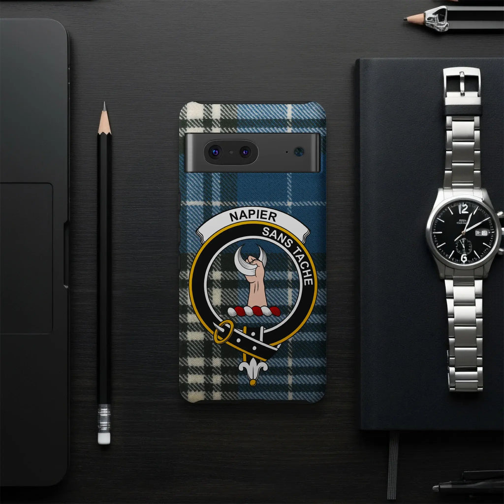 Napier crest phone case — slim profile with dual-layer protection, Google Pixel shown