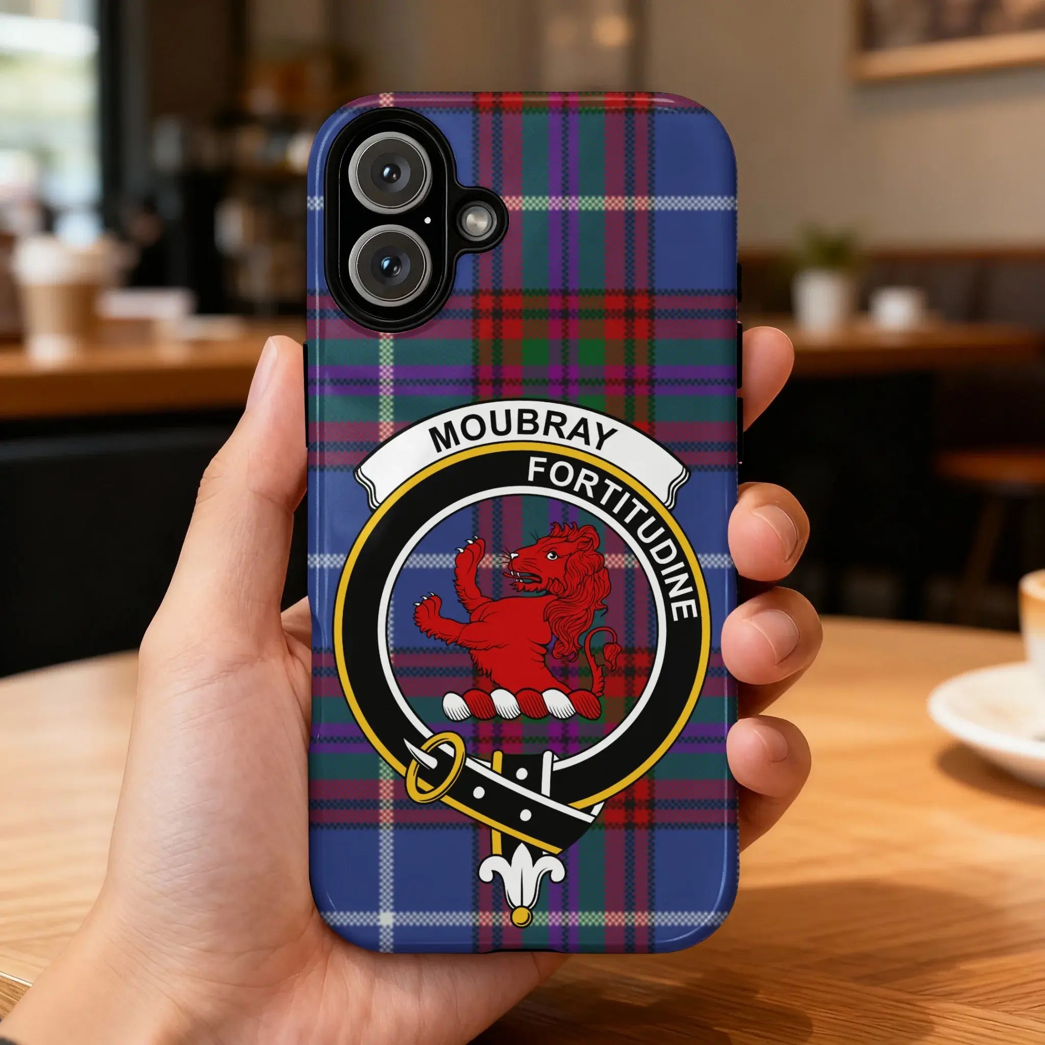 Moubray Fortitudine Plaid iPhone Case With Lion Crest