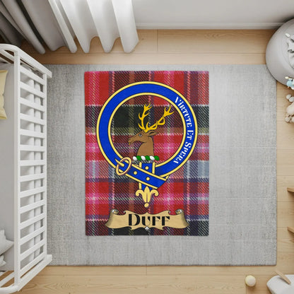 Duff Crest Red Plaid Tartan Patterned Rug product