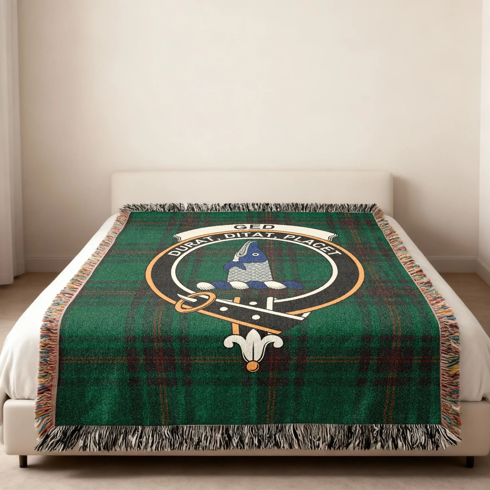 Durat Ditat Placeat Tartan Crest Blanket